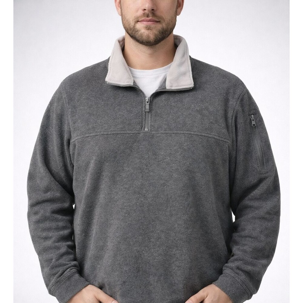 Foot Locker 1/4 Zip Men’s Fleece Mock Neck Pullover Size XL Zippered Arm Pocket